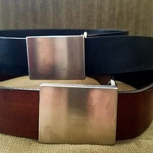Two Banana Republic Plaque Belts sz L
